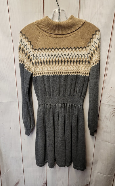 Janie & Jack Girl's Size 7 Gray & Beige Knit Dress
