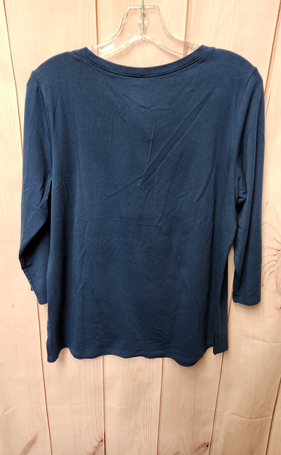 Belle by Kim Gravel Women's Size S Teal 3/4 Sleeve Top