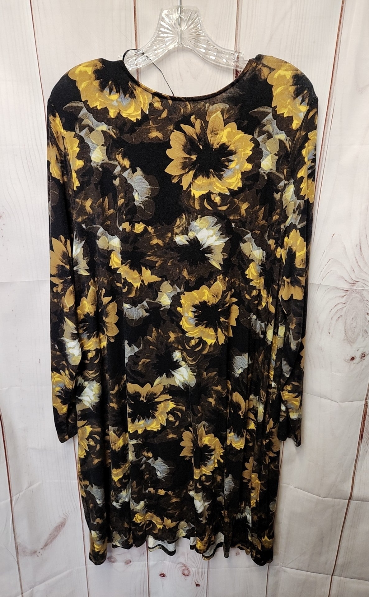NWT Grace Women's Size 1X Black & Brown Floral Dress