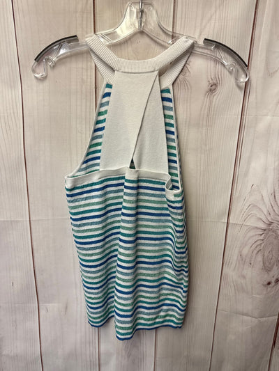 NWT Loft Women's Size M White & Blue Sleeveless Top