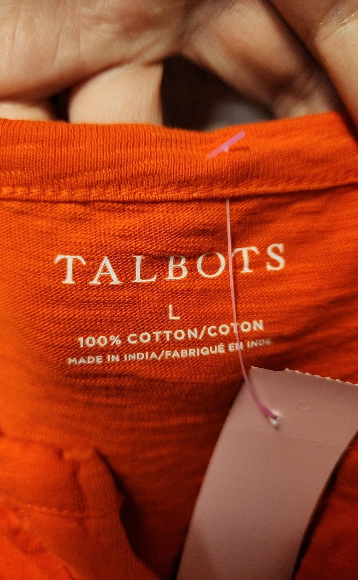 Talbots Women's Size L Orange Short Sleeve Top