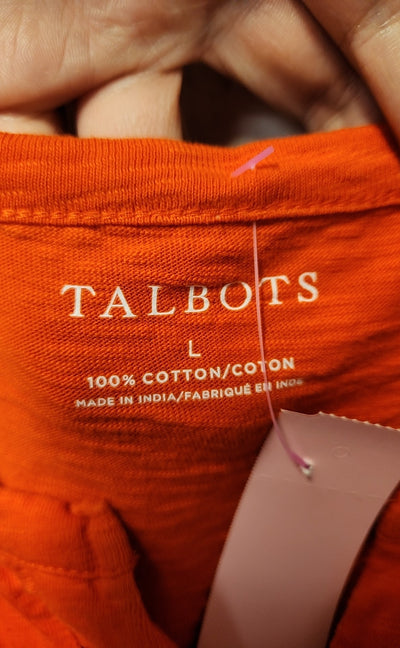 Talbots Women's Size L Orange Short Sleeve Top