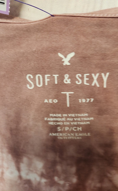 American Eagle Women's Size S Pink Short Sleeve Top