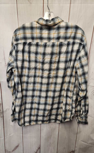 American Eagle Men's Size M White & Blue Shirt