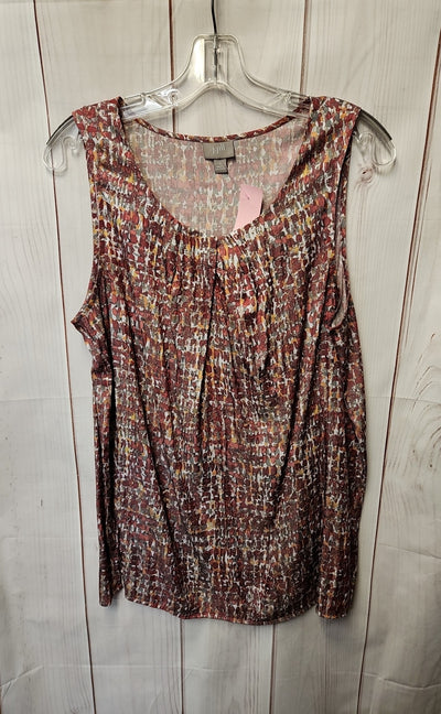 J Jill Women's Size L Red Sleeveless Top