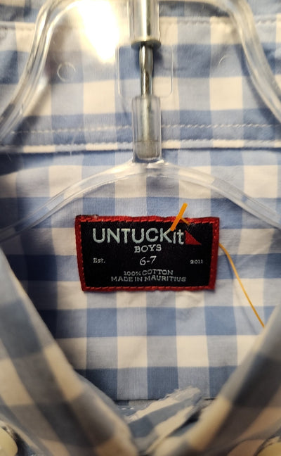 Untuckit Boy's Size 6/7 Blue Shirt