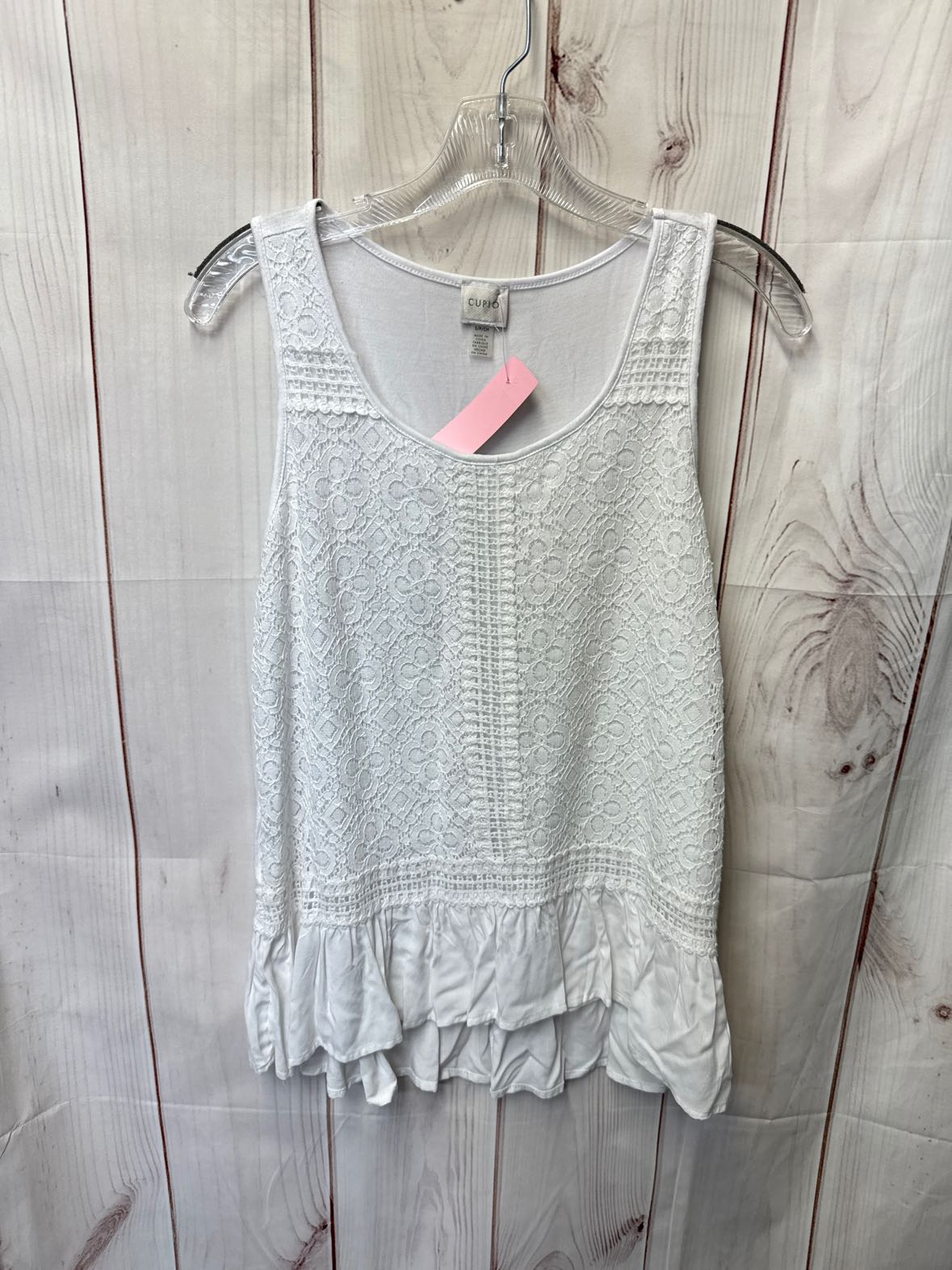 Cupio Women's Size S White Sleeveless Top