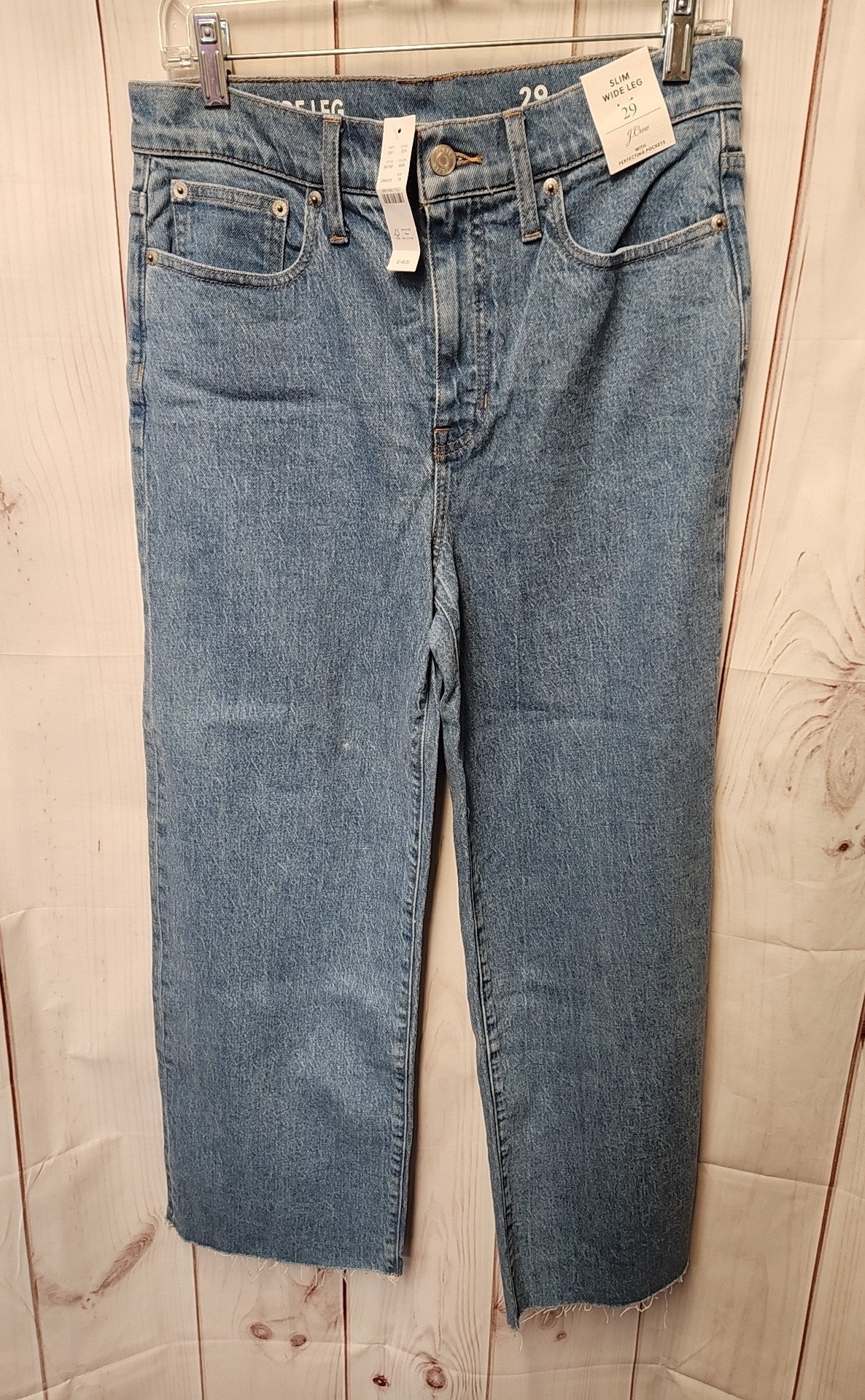NWT J Crew Women's Size 29 (7-8) Blue Jeans Slim Wide Leg
