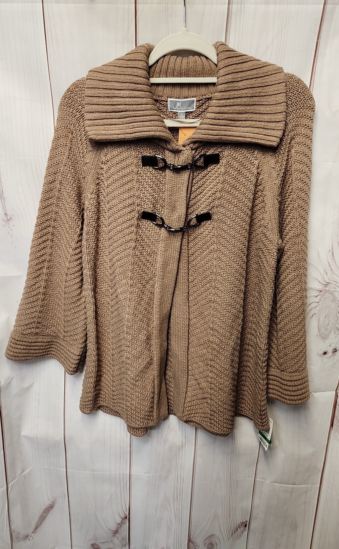 NWT JM Collection Women's Size L Tan Cardigan