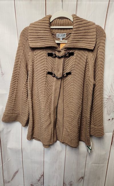 NWT JM Collection Women's Size L Tan Cardigan