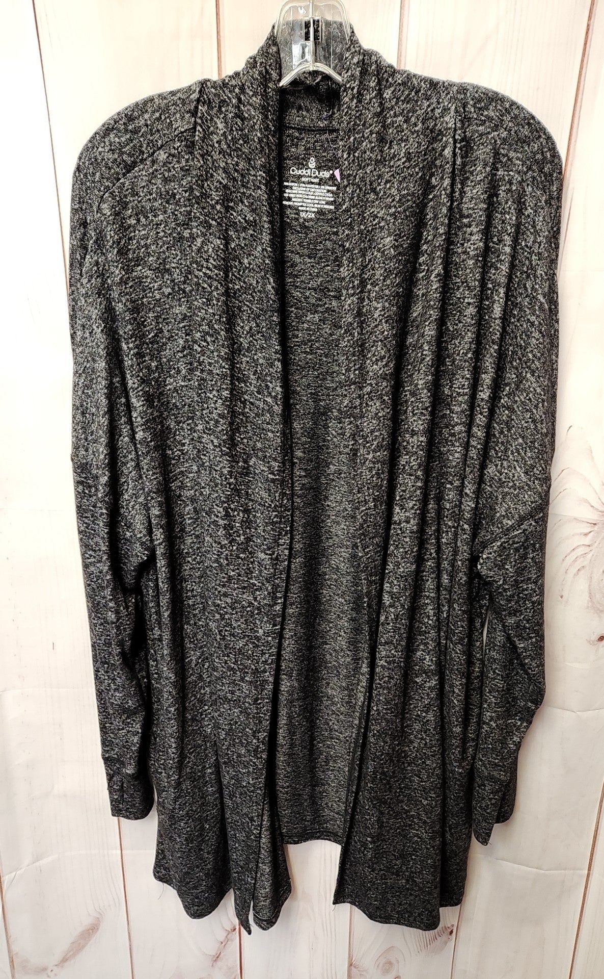Cuddl Duds Women's Size 1X/2X Gray Cardigan