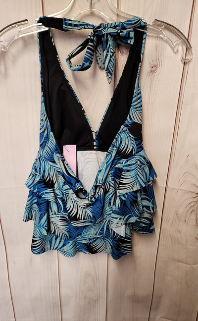 Time and Tru Women's Size S Blue Swim Top