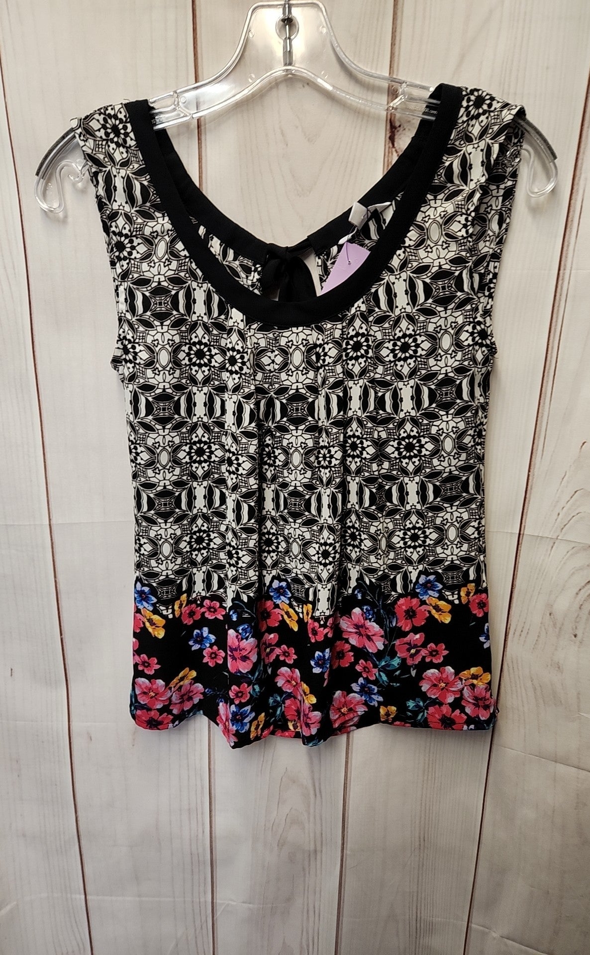 Candies Women's Size XS Black Floral Sleeveless Top
