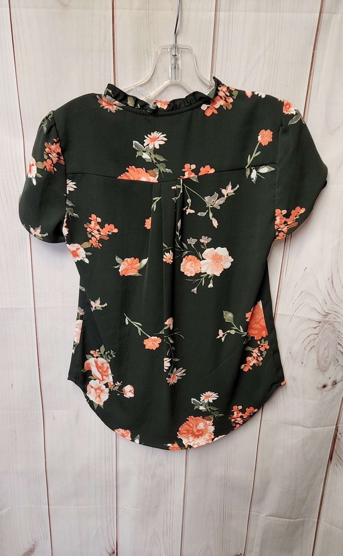 41 Hawthorn Women's Size XS Green Floral Short Sleeve Top