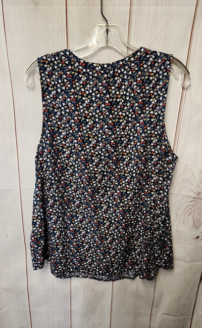 Croft & Barrow Women's Size XL Blue Floral Sleeveless Top