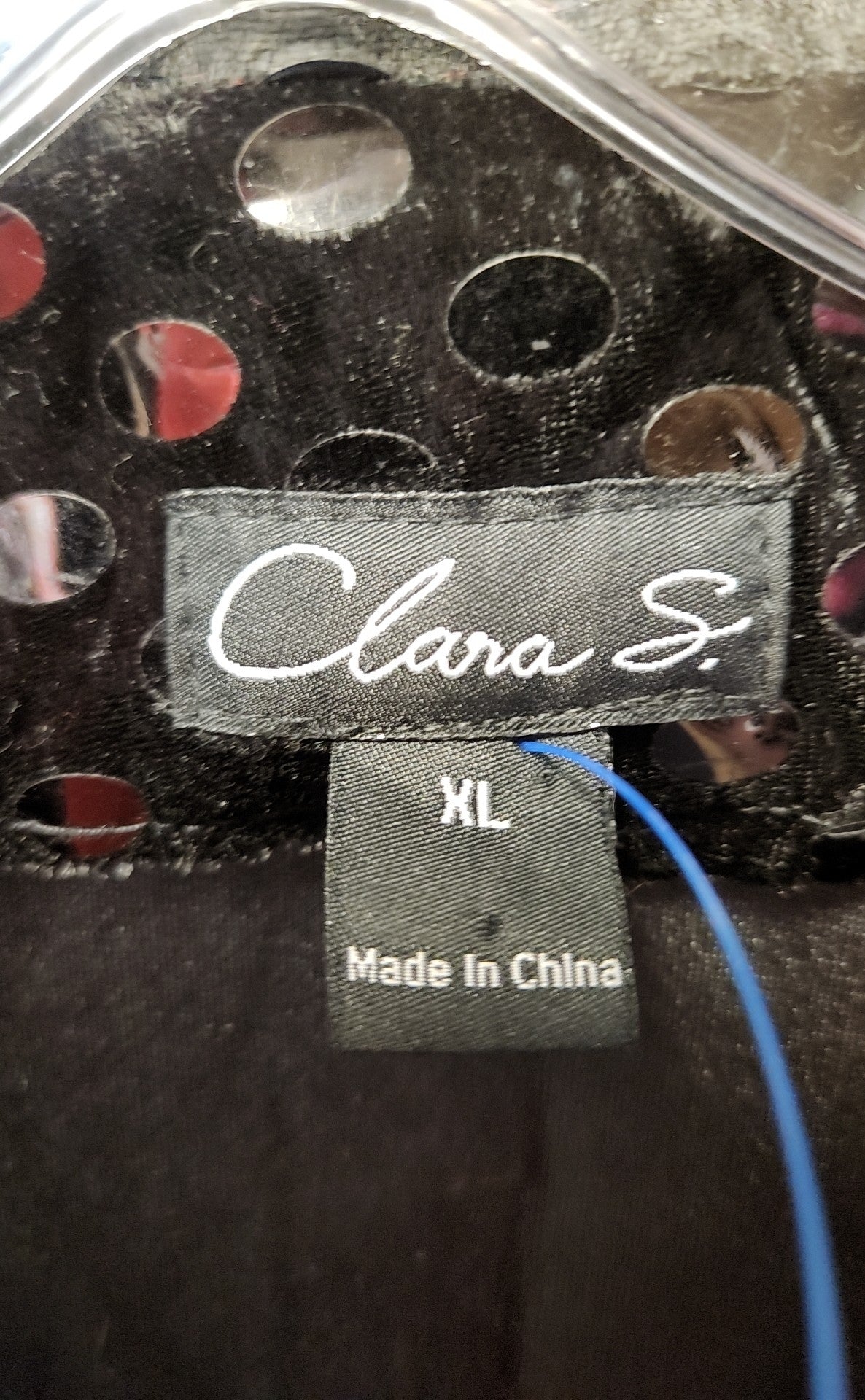 Clara S. Women's Size M Black Sequin Velour Full Zip (Zip Cuff too) Jacket