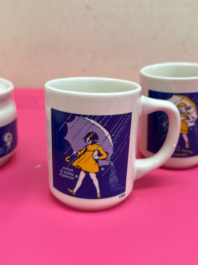 VTG 6PCS Morton Salt Set - 4 Mugs, 1 Cream, 1 Sugar