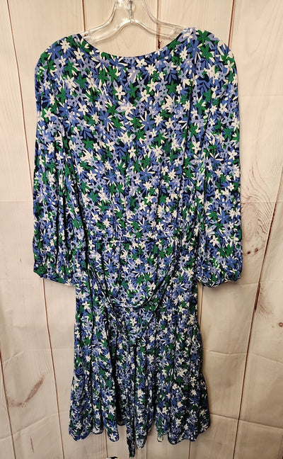 NWT Talbots Women's Size 16 Blue Floral Dress
