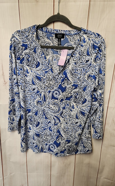 Jones New York Women's Size M Blue 3/4 Sleeve Top