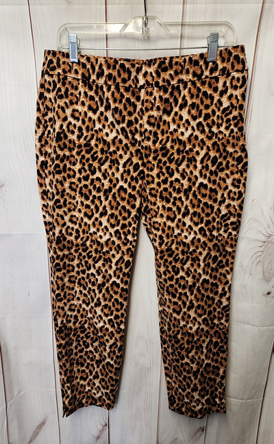 Talbots Women's Size 12 Petite Brown Animal Print Pants Chatham Ankle Pant