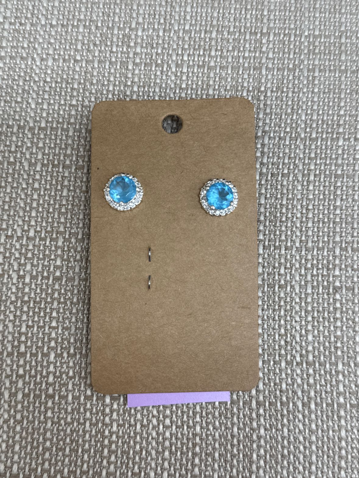 Silver & Blue Stud Earrings