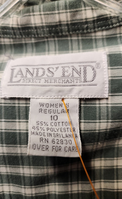 Lands End Women's Size 10 Green Long Sleeve Top