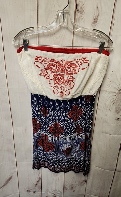 Dina Be Women's Size M White & Blue Dress
