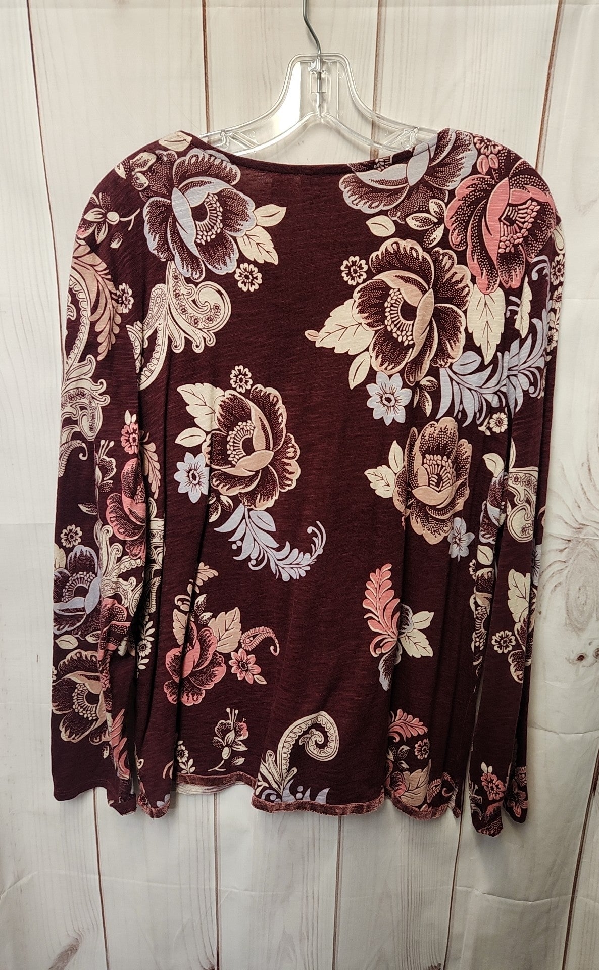 Zenergy - Chico's Women's Size 3 = US XL Purple Floral Long Sleeve Top