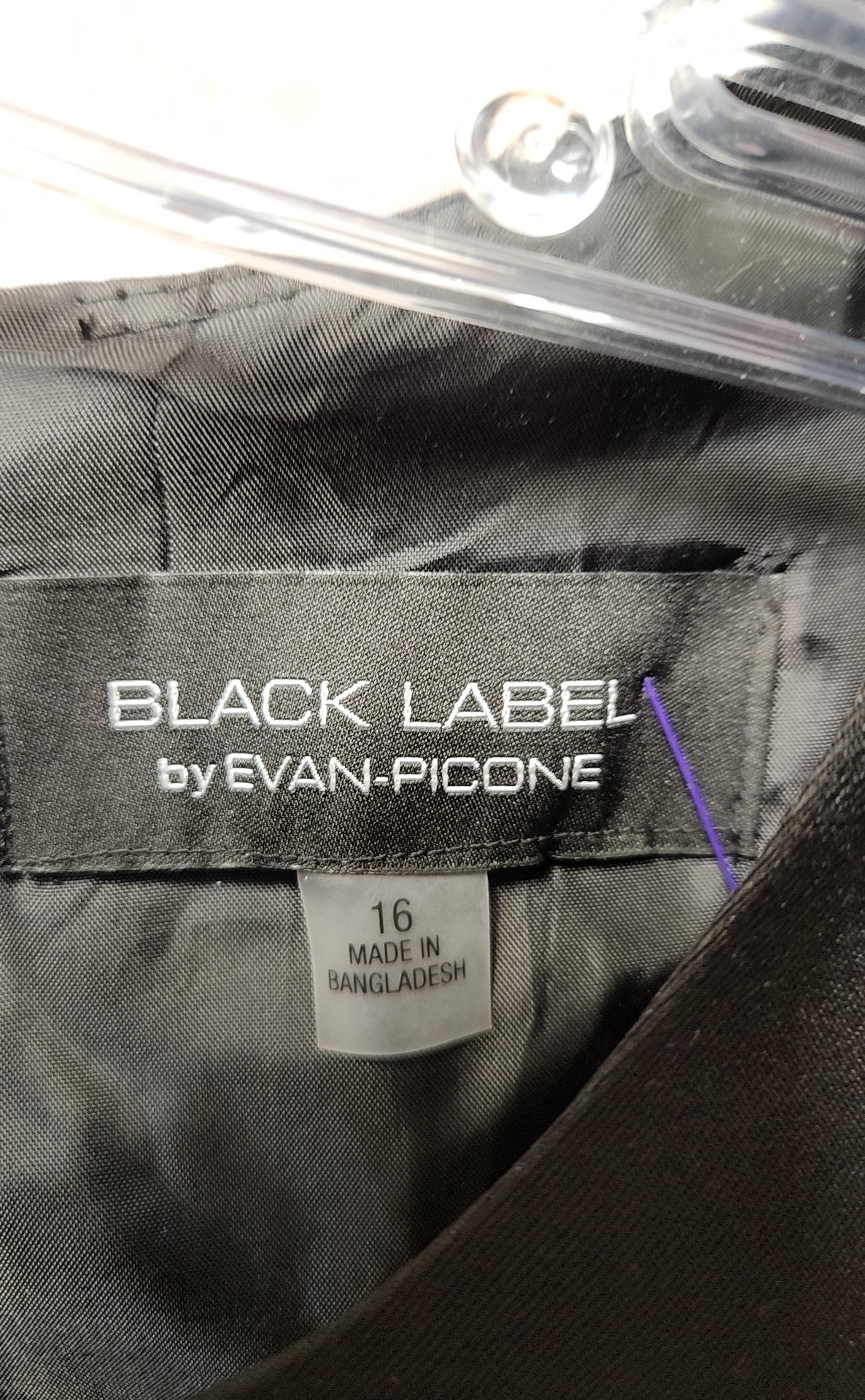 NWT Black Label Women's Size 16 Black Dress