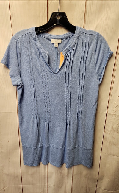 J Jill Women's Size S Light Blue Short Sleeve Top