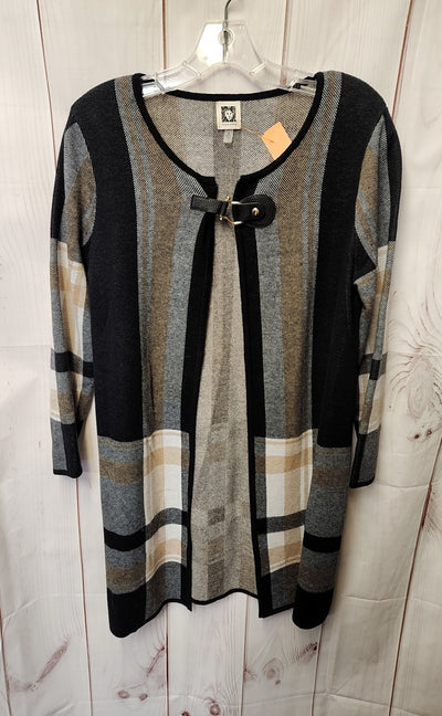 Anne Klein Women's Size M Black & Gray Cardigan