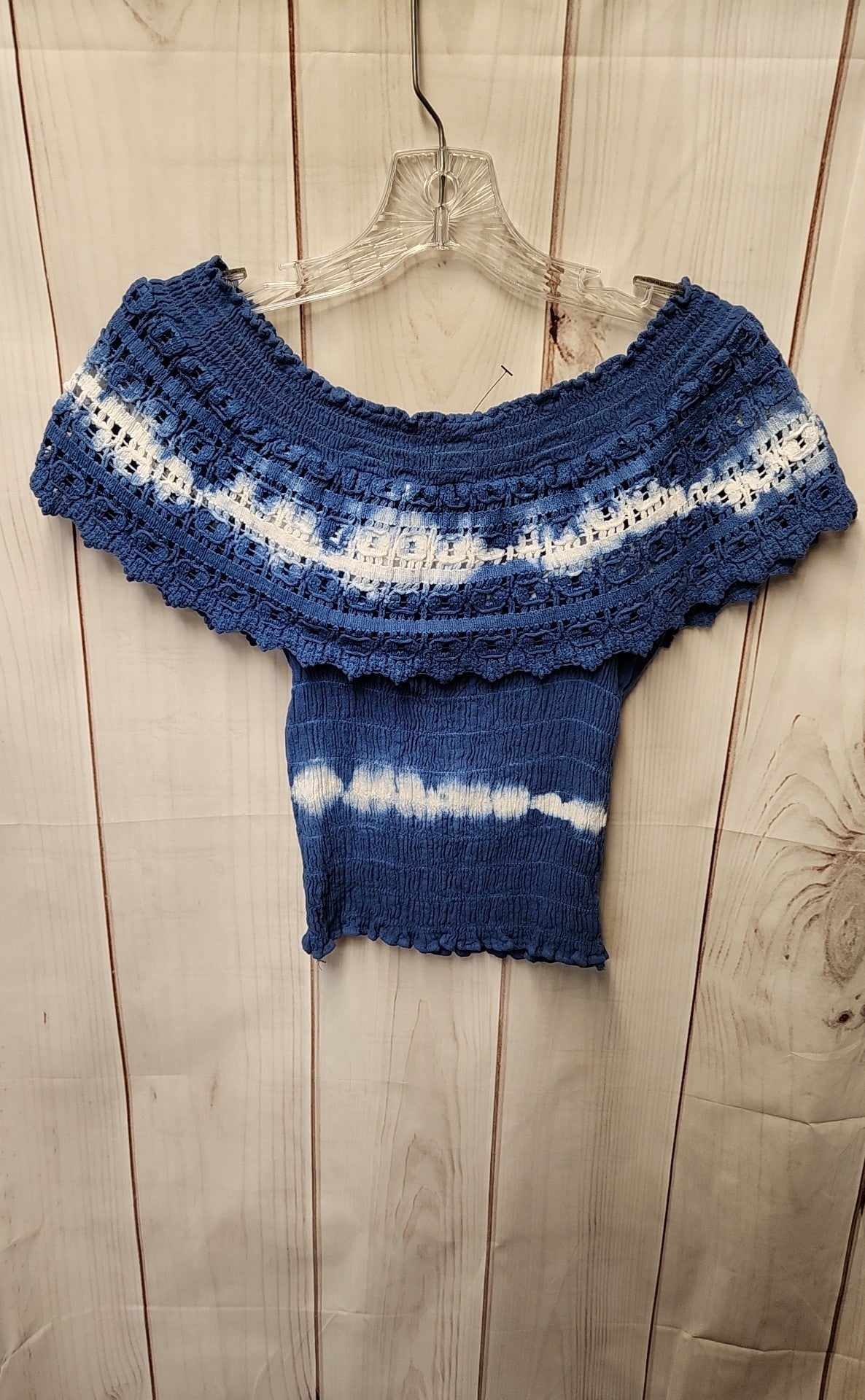 NWT Seaspice Women's Size M Blue Knit Short Sleeve Top