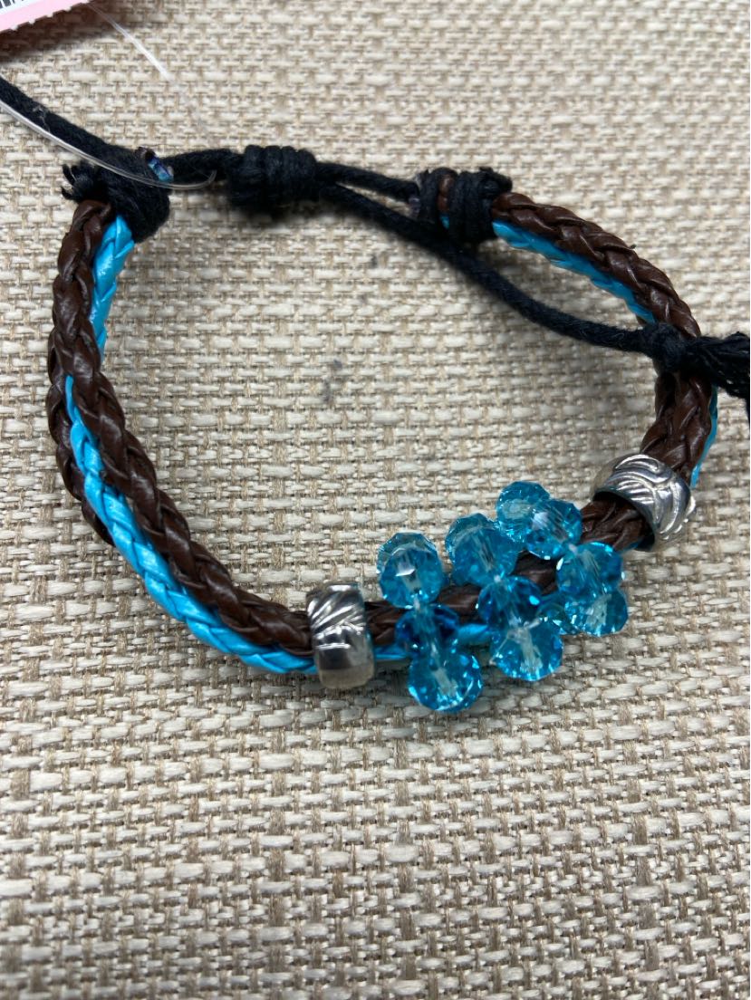 Blue Rope & Beaded Bracelet