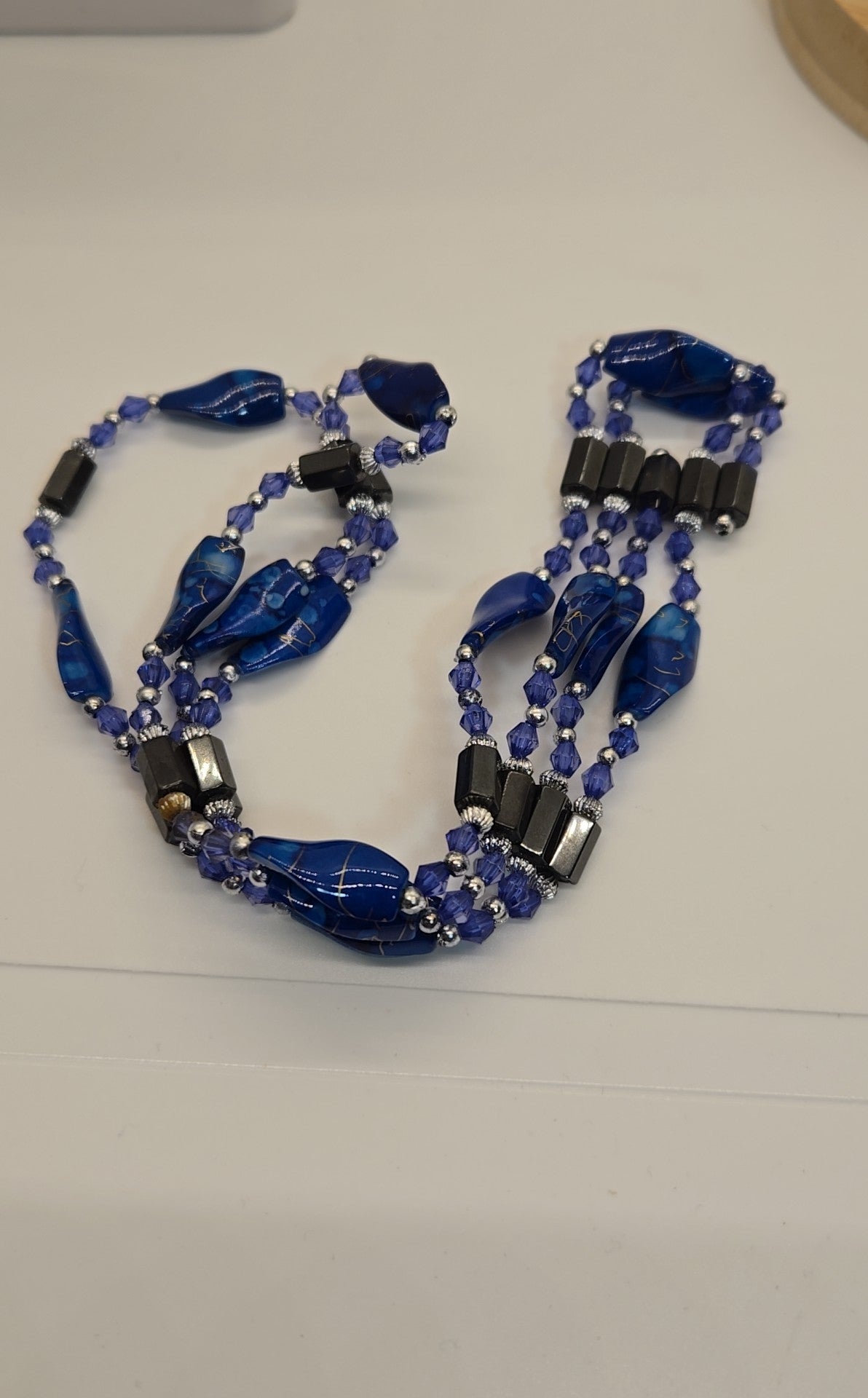Blue Beaded Wrap Bracelet