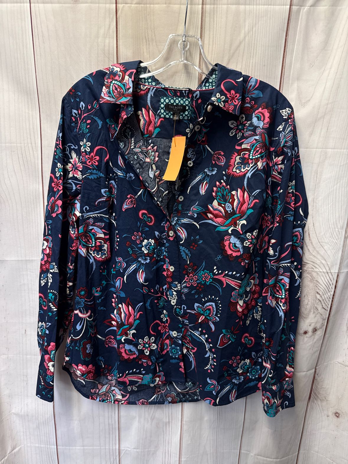 NWT Talbots Women's Size L Petite Navy Long Sleeve Top