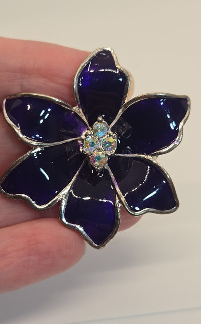 Purple Flower Brooch Pin