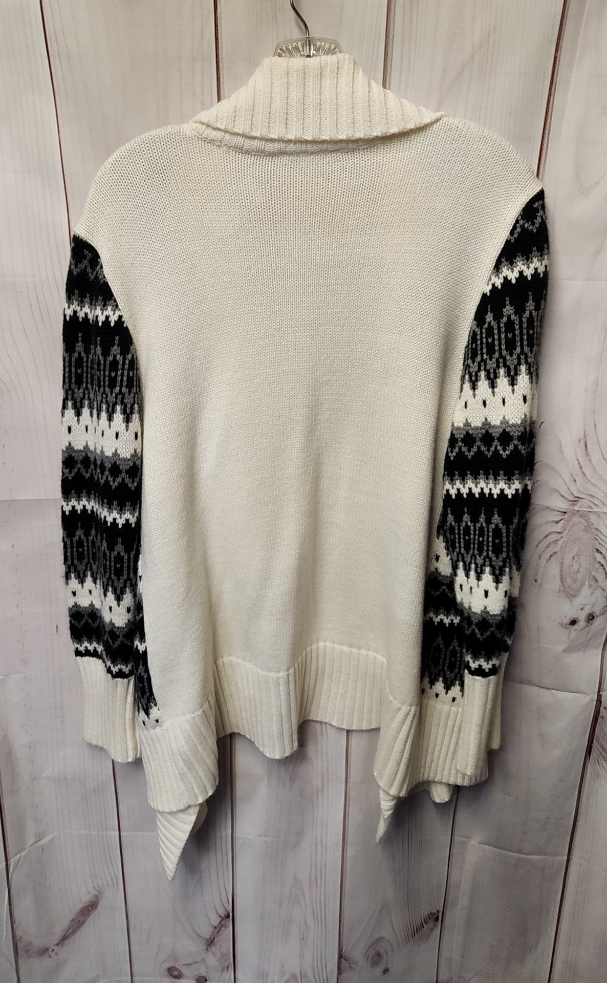 Fashion Bug Women's Size L White & Black Cardigan