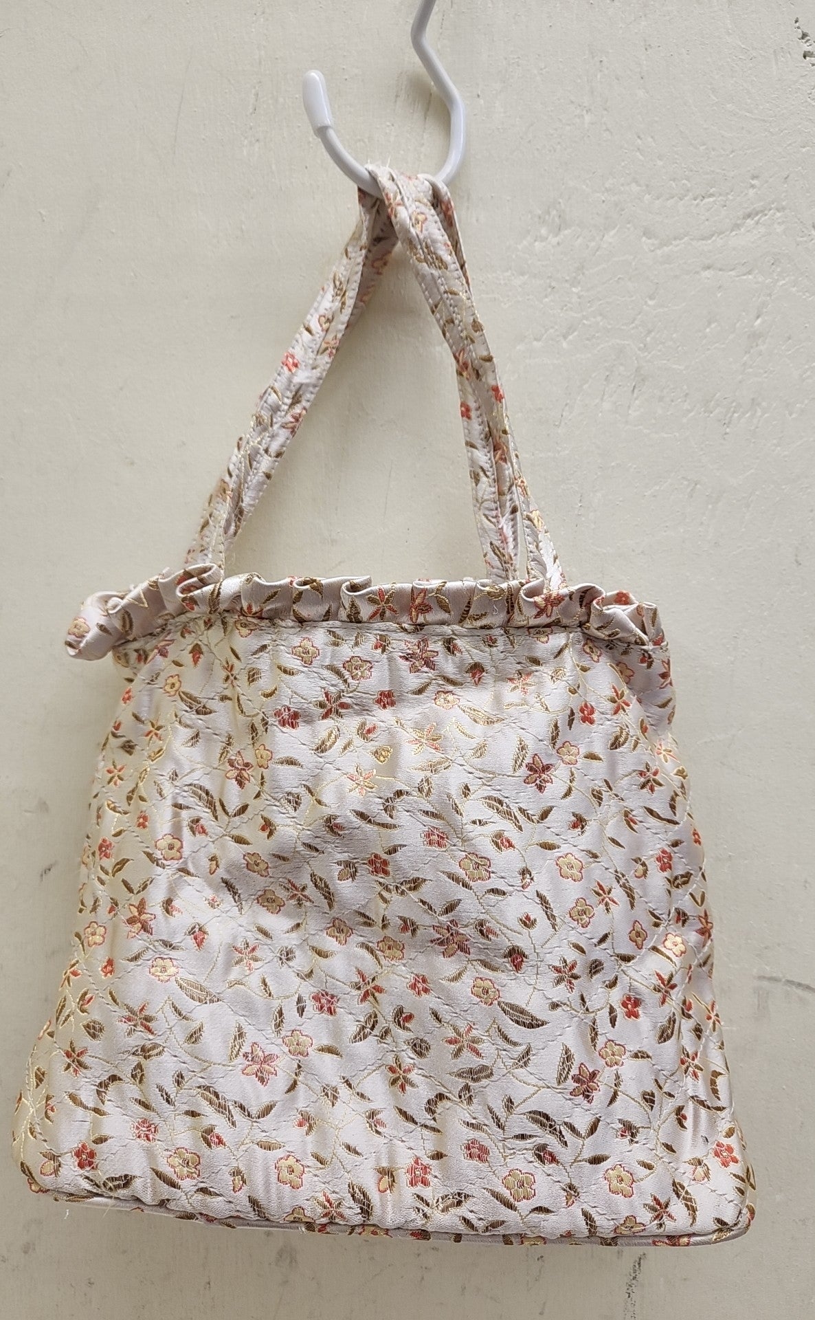 Beige Floral Purse Bag