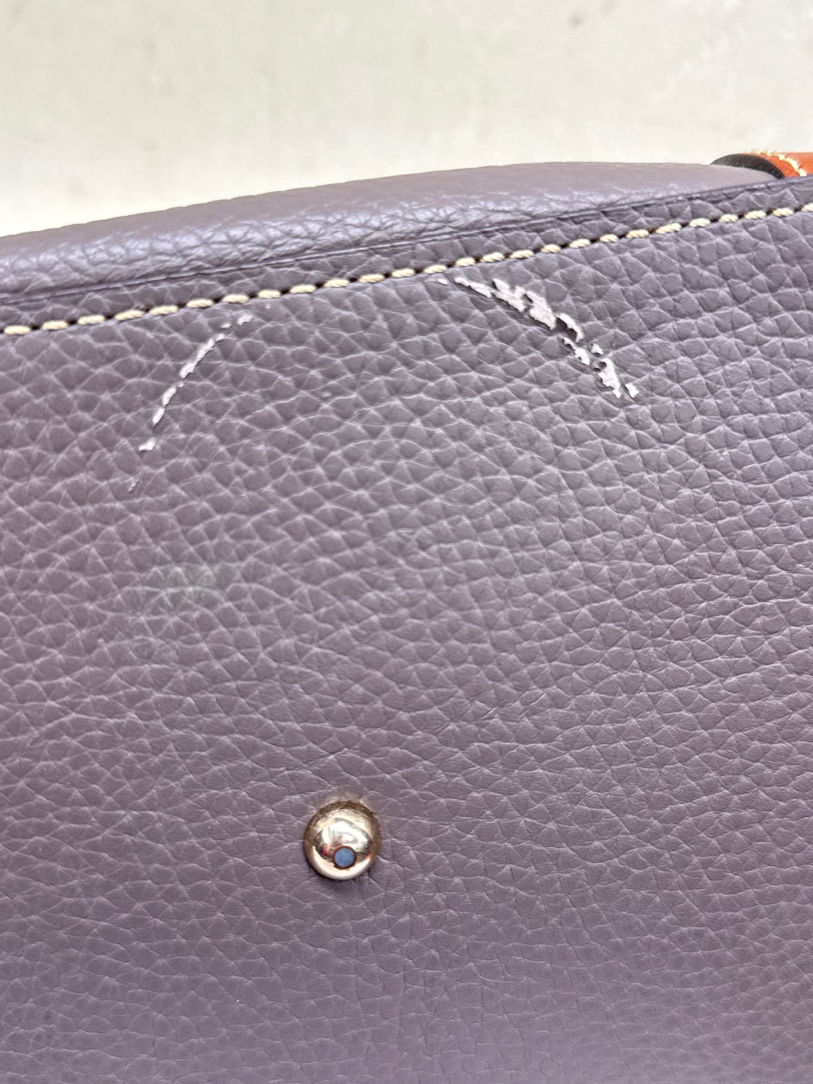 Dooney & Bourke Brenna Elephant Gray Leather Satchel Shoulder Purse Bag AS IS