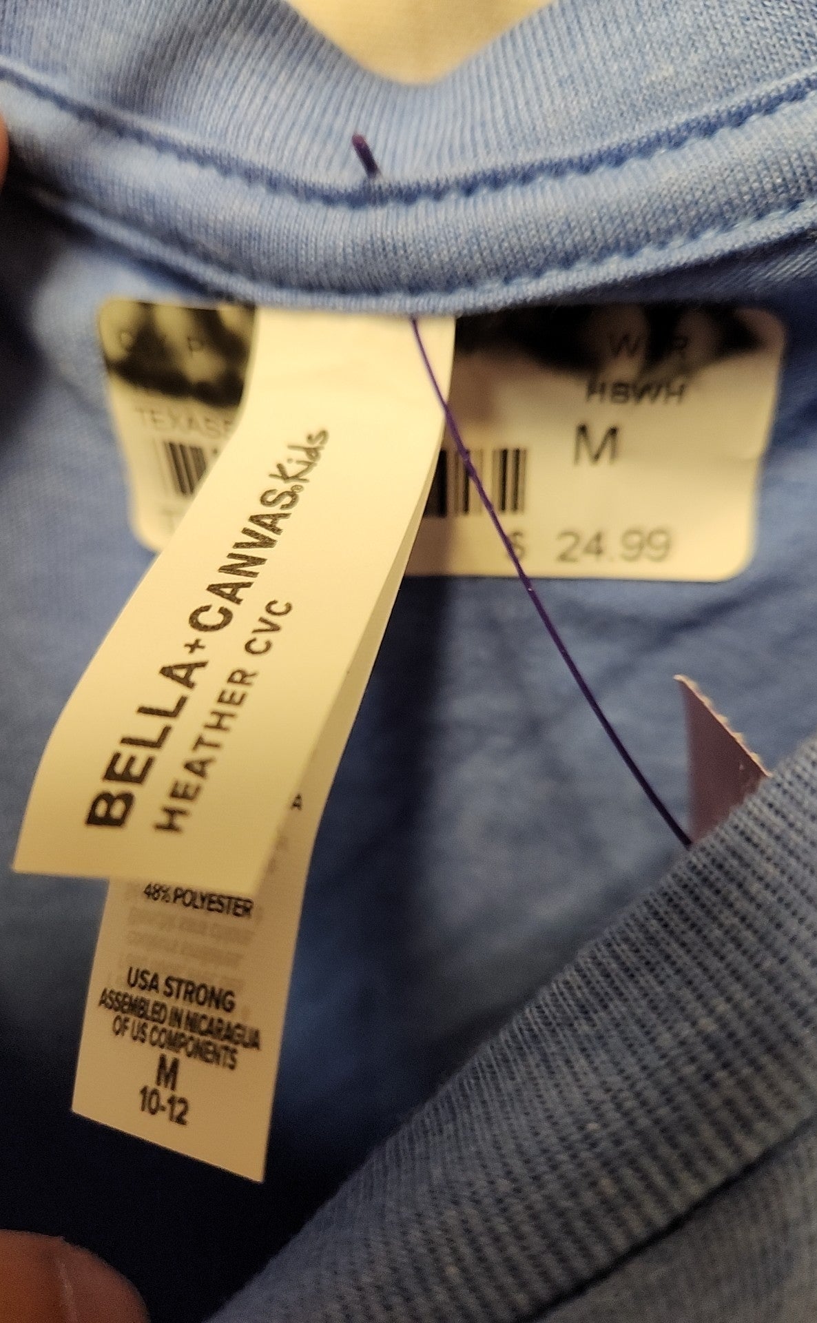 NWT Bella+Canvas Boy's Size 10/12 Blue Shirt