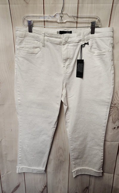 NWT Kut from the Kloth Women's Size 16 White Capris Amy Crop Straight Leg