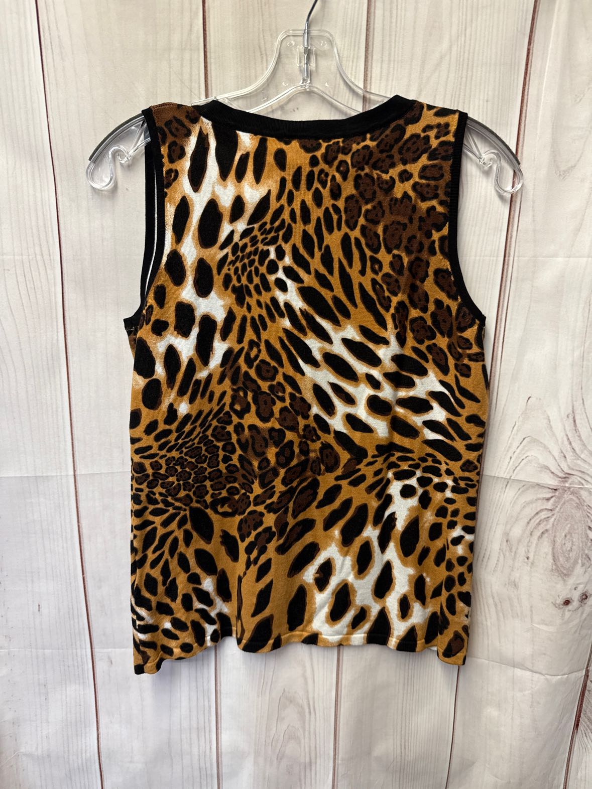 NWT Belldini Women's Size L Brown Animal Print Sleeveless Top