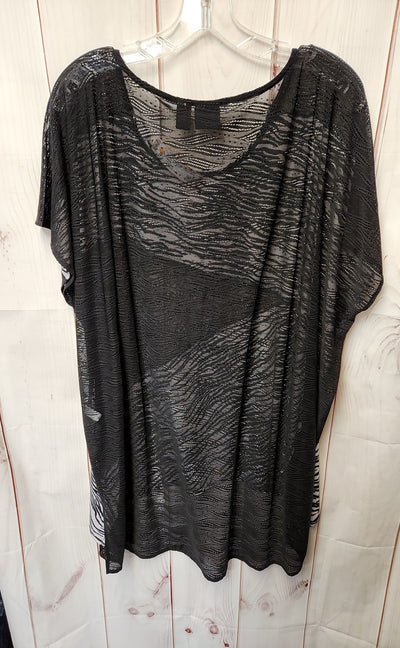 Chico's Travelers Women's Size 3 = US XL White & Black Poncho