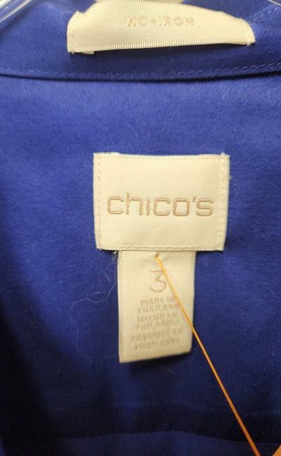 Chico's Women's Size 3 = US XL Blue Long Sleeve Top