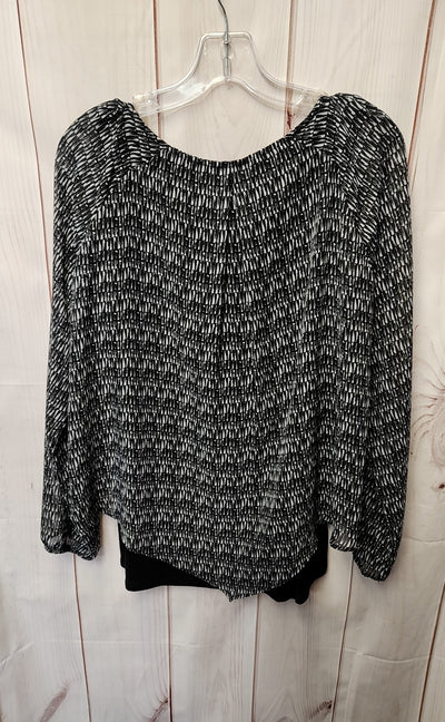 Apt 9 Women's Size M Black & White Long Sleeve Top