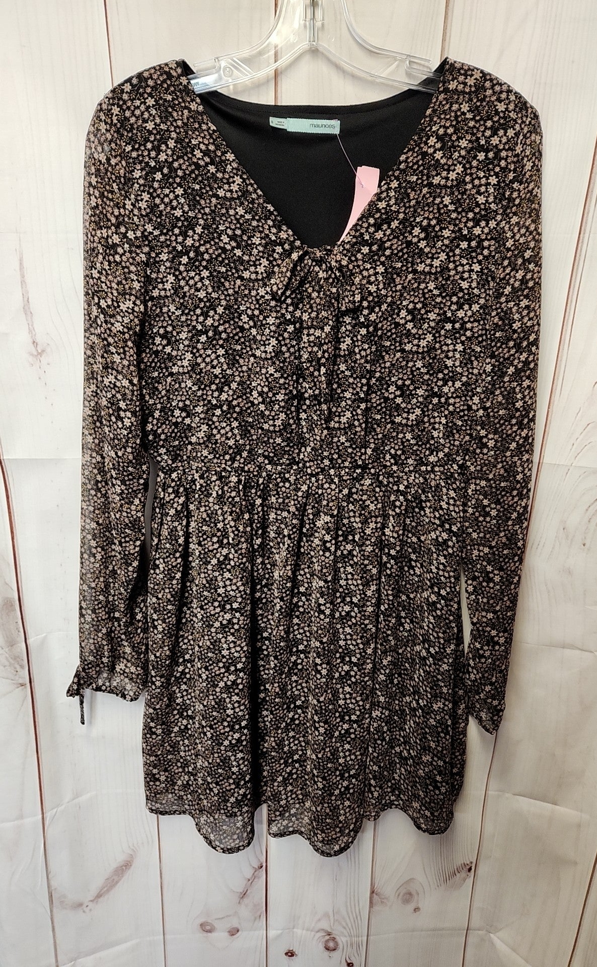 Maurices Women's Size S Black & Brown Floral Dress