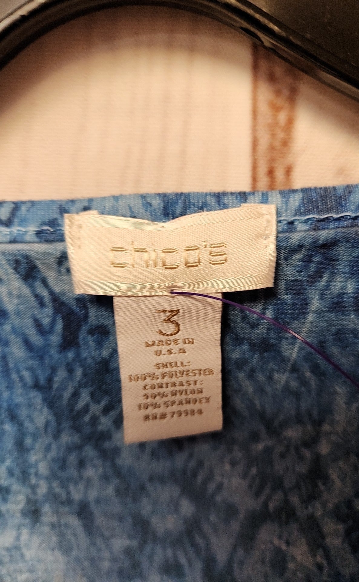 Chico's Women's Size 3 = US XL Blue Sleeveless Top