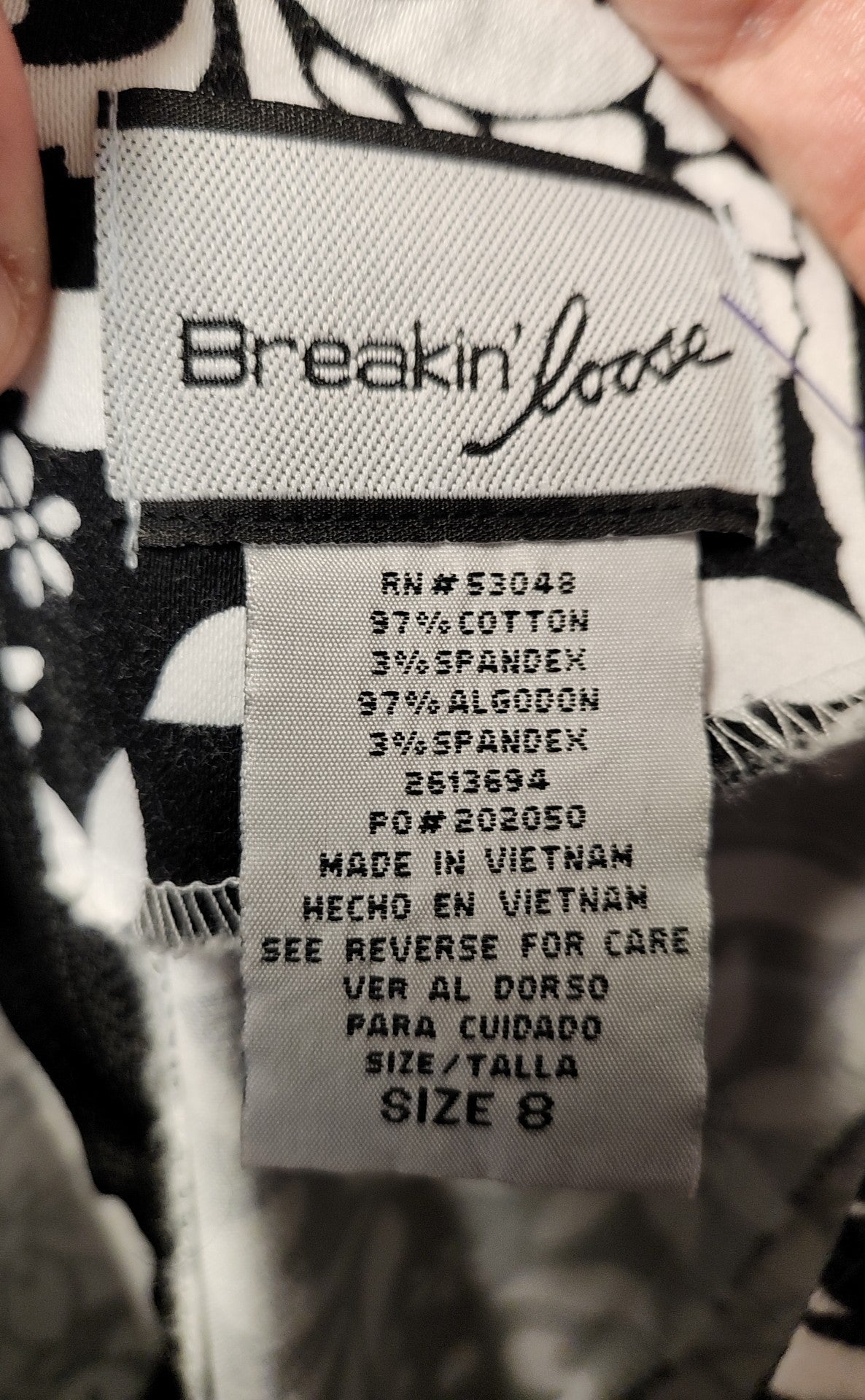 Breakin Loose Women's Size 8 Black & White Dress