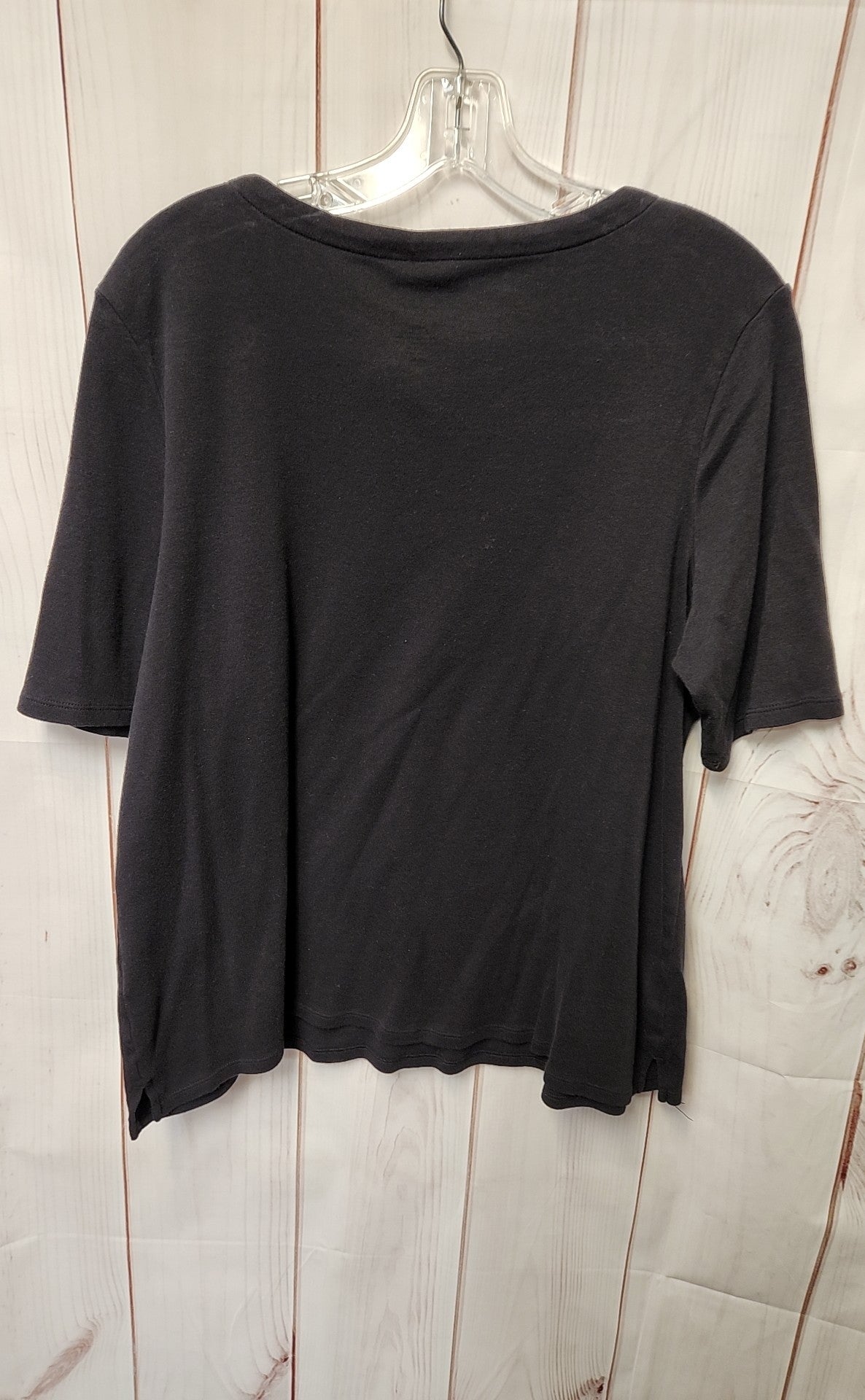Croft & Barrow Women's Size XL Black Short Sleeve Top