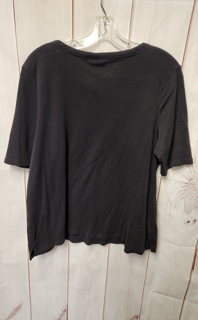 Croft & Barrow Women's Size XL Black Short Sleeve Top
